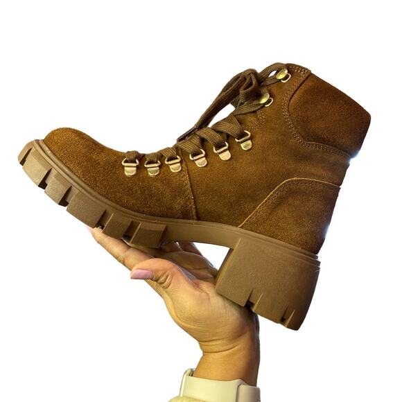 STEVE MADDEN Hint Lace Up Combat Suede Boots 7.5 us NWOT/B Rubber Lug Sole - Picture 5 of 5